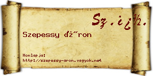 Szepessy Áron névjegykártya