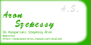 aron szepessy business card